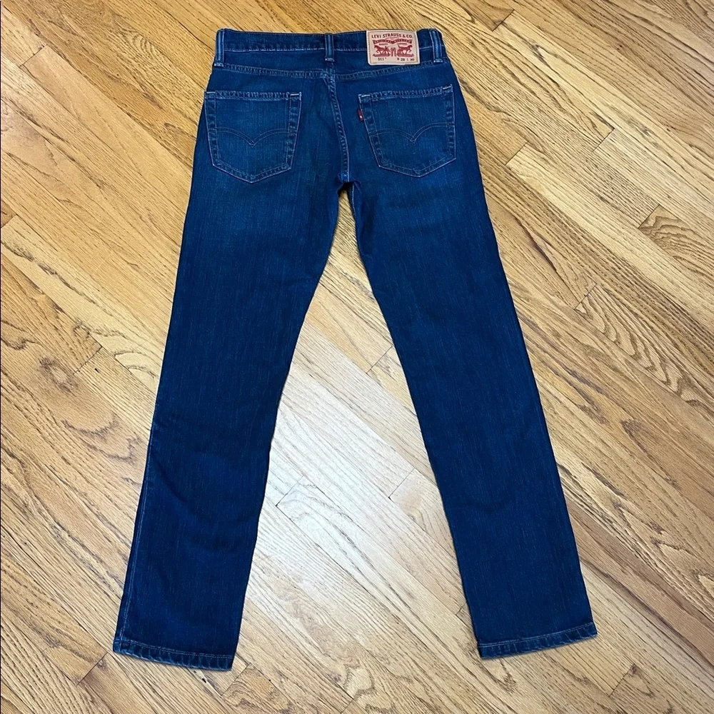 -Levi's 511 Dark Wash Made Dec/2015 Denim Blue Jeans Men's W/28 L/30